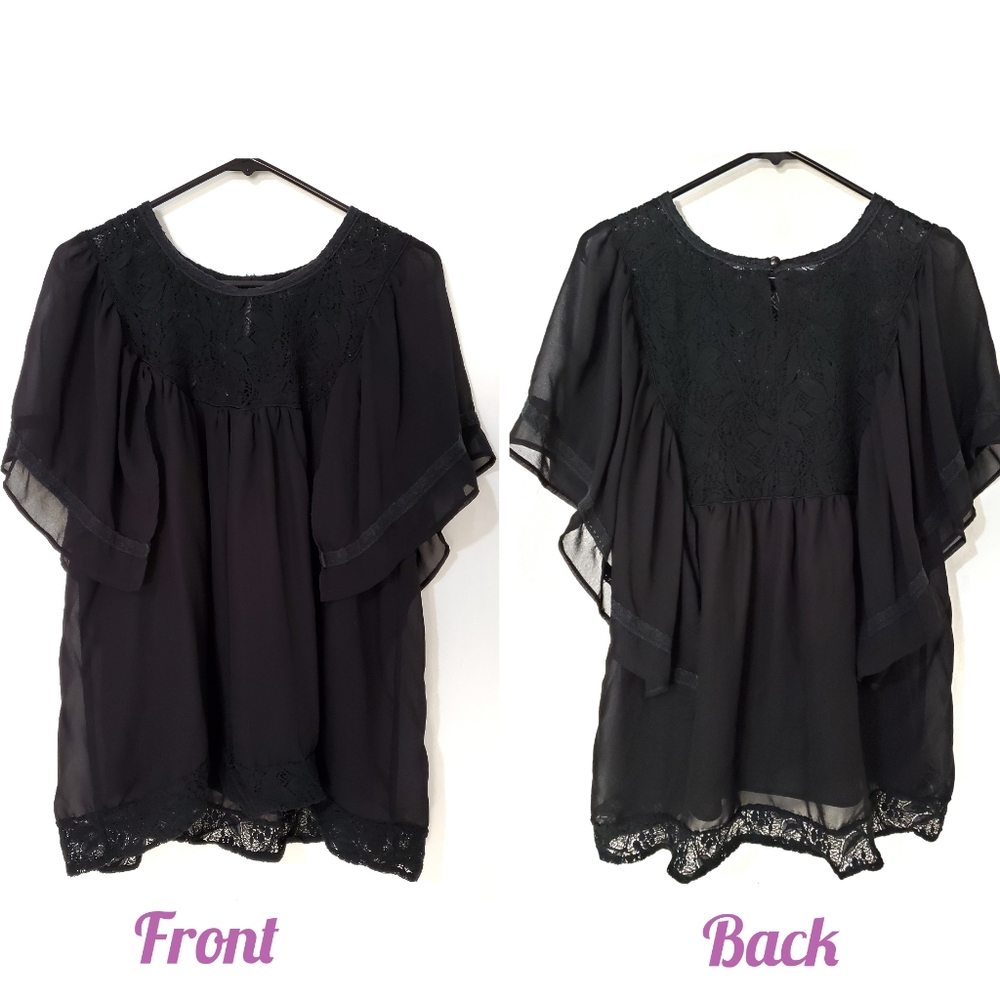 Kelly Black Medium Women's Top or Blouse